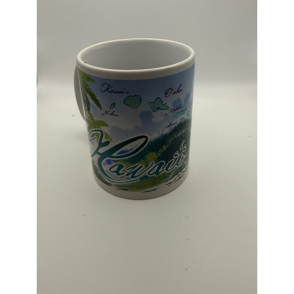 ABC Stores Hawaii Island Waves Coffee Mug Ceramic Souvenir Tropical Palm Tree